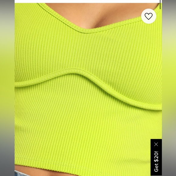 Lulus Lime Green Ribbed Seamed Short Sleeve Crop Top - Picture 4 of 7